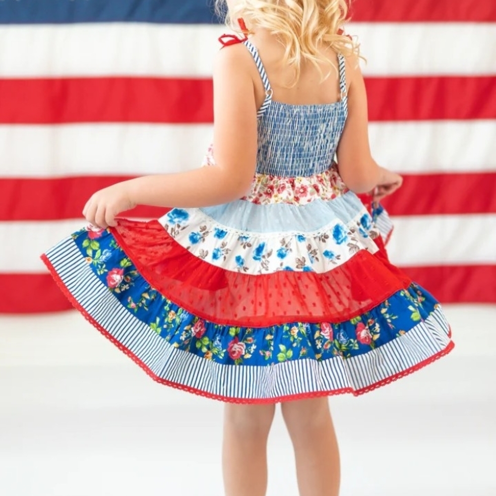 The Children's Place Red, Blue, and White Floral Dress